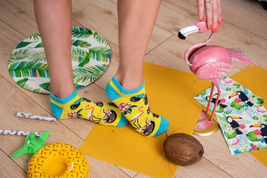 Summer Socks – Flamingo Party Ankle Sneaker Socks